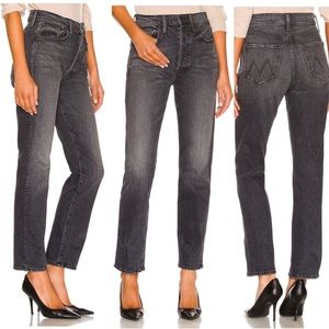 MOTHER High Waisted Hiker Hover in Roadtrip Renegade 26 Gray Black Straight Leg